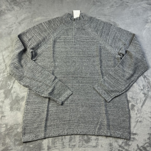 Flag & Anthem Other - Flag & Anthem Sweater‎ Mens Medium Gray 1/4 Zip Pullover Cotton FW22 Casual